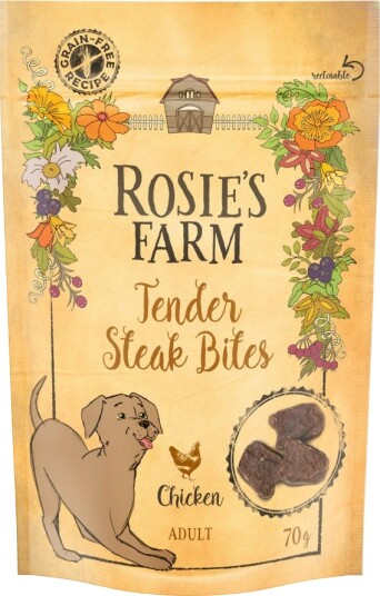 Rosie'S Farm Adult Snacks Mini Steak Bites Kylling 5 X 70 G