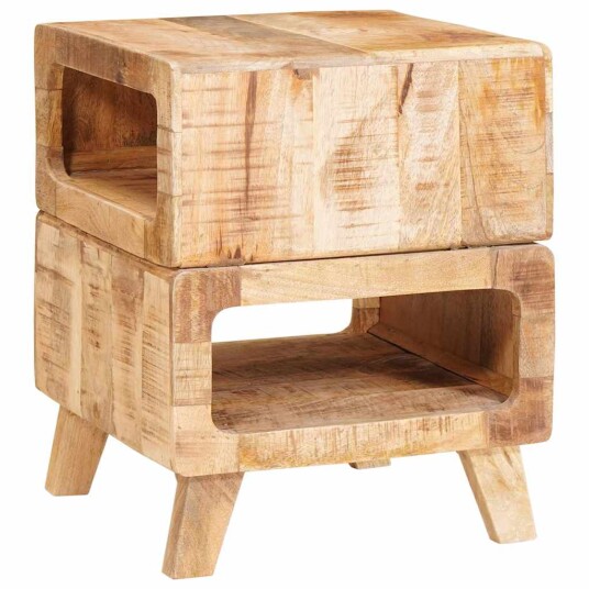 Sluttbord med hylle med lagring Brun 40 x 40 x 49 cm heltre mango