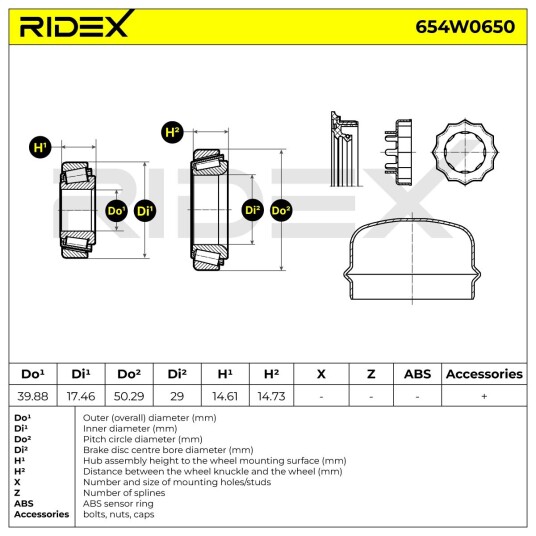 Hjullager RIDEX 654W0650