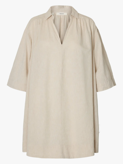 Selected Femme Luisa Talia Linen Blend Dress Beige 38