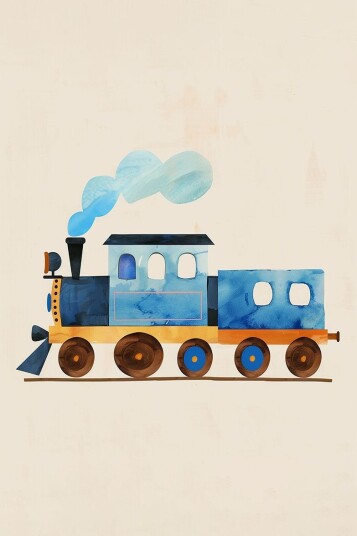 Namly Design Plakat Blått Tog POSTERFXZD3H