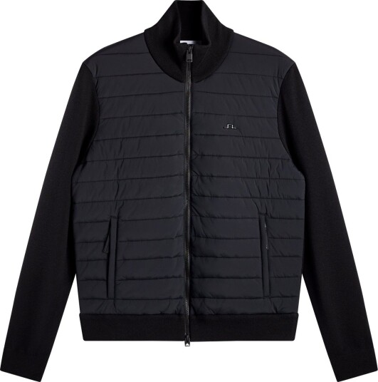 J. Lindeberg Boen Knit Hybrid Jacket Black S J. Lindeberg Boen Knit Hybrid Jacket Black S