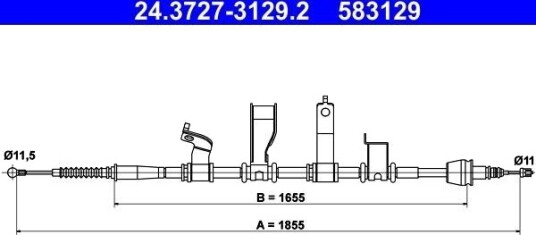 Ate Tautrekk parkeringsbrems ATE 24.3727 3129.2