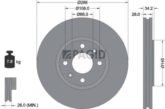 PAGID 50327N Bremseskive PAGID 50327N Bremseskive