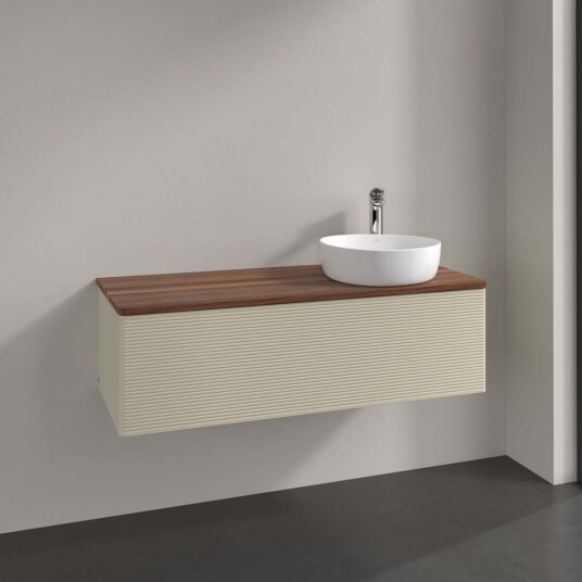 Villeroy & Boch Antao Servantskap med 1 skuff 120x50x36 cm m/lys Grå Matt/Valnøtt Villeroy & Boch Antao Servantskap med 1 skuff 120x50x36 cm m/lys Grå Matt/Valnøtt