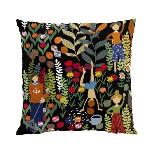 Arvidssons Textil Trädgård putetrekk 47x47 cm Svart-multi