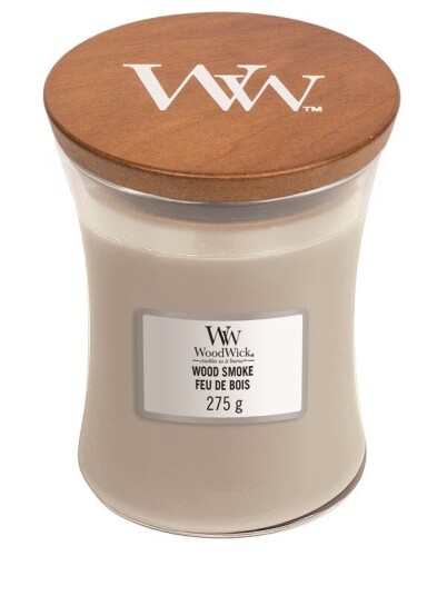 WoodWick Scented candle with wooden lid - Wood Smoke