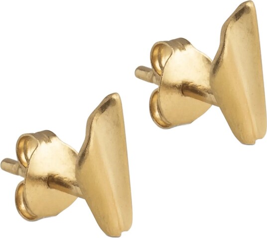 Enamel Copenhagen Studs Wave Leaf GOLD PLATED 10X 4MM