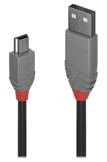Lindy USB 2.0 Mini-USB B Kabel 3 m - Sort Lindy USB 2.0 Mini-USB B Kabel 3 m - Sort