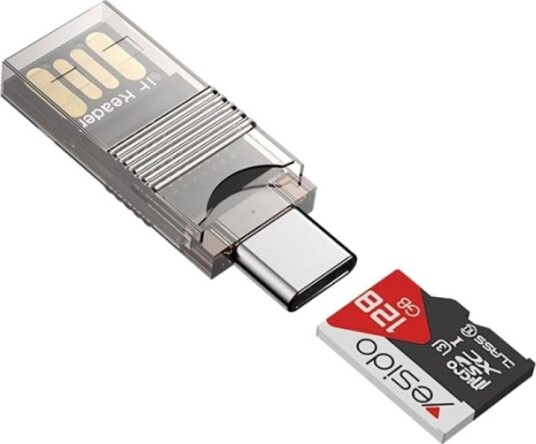 Yesido GS21 2-i-1 USB-C til USB-A TF minnekortleser