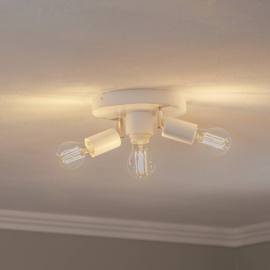 HELam Centro taklampe hvit 3-lys metall Ø 19,5 cm
