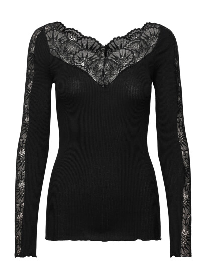 Rosemunde Rwbeatha Silk Ls Lace T Shirt Black XL Rosemunde Rwbeatha Silk Ls Lace T Shirt Black XL