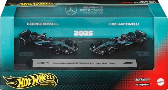 Hot Wheels Modellbil 2 Stk Racing Premium F1 Mercedes-AMG Petronas Russell Og Antonelli