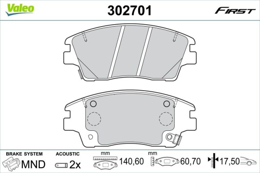 Bremseklosser VALEO 302701