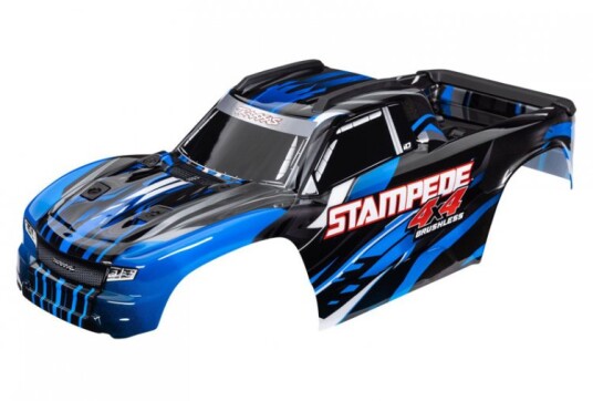 Traxxas 6762-BLUE Body Stampede 4x4 Blue for Clipless Mounting