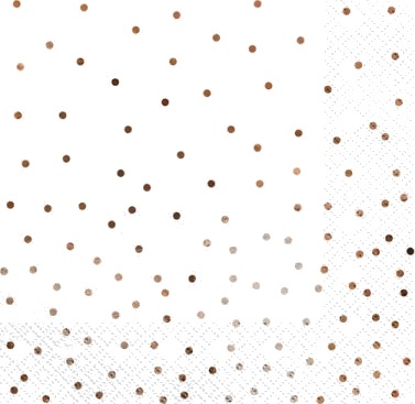 Partydeco Sp33 88 008 Rosegull Hvit Mønster 330 Mm 330 Mm 16,5 Cm 16,5 Cm