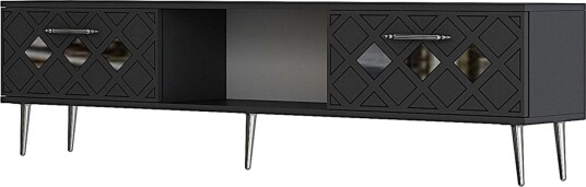 Ilna TV-benk 150 cm - Antrasitt/Sølv