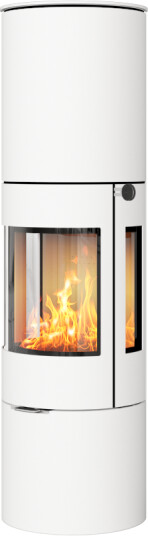 Rais Viva l 160 hvit vedovn med sideglass og ståldør