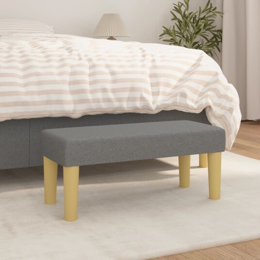 vidaXL Benk Mørkegrå 70x30x30 cm Stoff vidaXL Benk Mørkegrå 70x30x30 cm Stoff