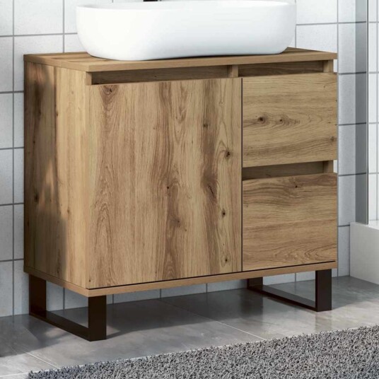Vidaxl Badeservantskap artisan eik 65x33x60 cm konstruert tre 857230 Vidaxl Badeservantskap artisan eik 65x33x60 cm konstruert tre 857230