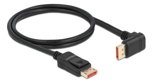 Delock 1m DisplayPort-kabel 1.4 med 8K 60Hz og nedovervinklet kontakt