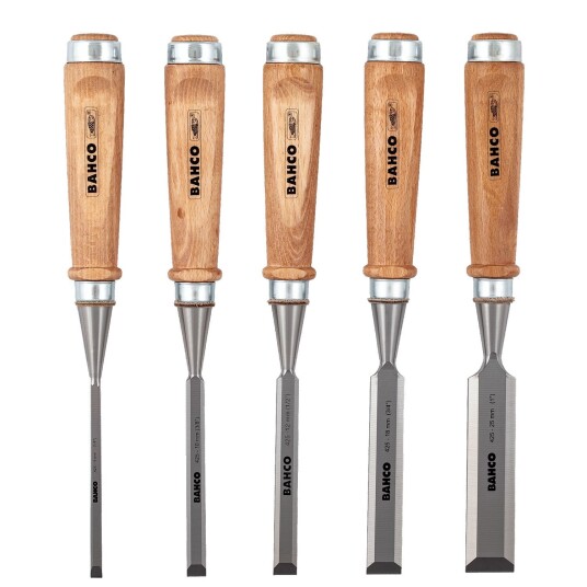 Bahco 5pc Chisel Set Wooden Handles 425-082 Bahco 5pc Chisel Set Wooden Handles 425-082