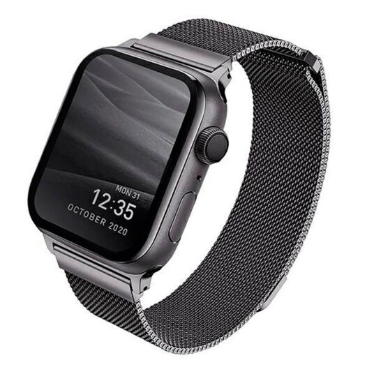 UNIQ Apple Watch (42/44/SE/45/49mm) UNIQ Dante Stålrem - Svart / Sølv
