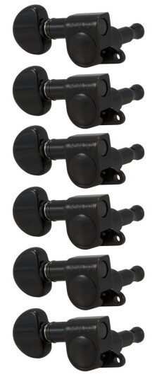Grover 205bcl6 Mini Rotomatics 6-In-Line W/round Button, Lh, Right Svart Chrome