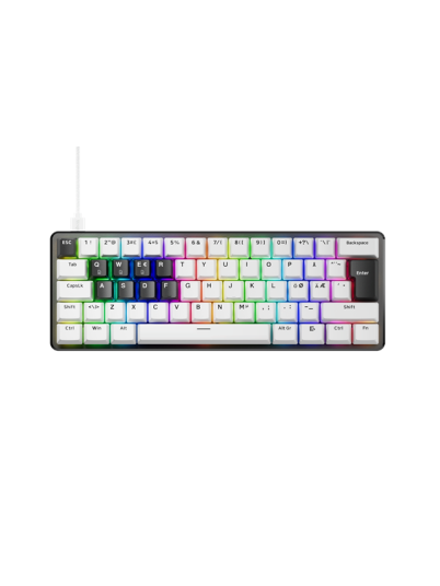 Pulsar PCMK 3 HE 60 RGB Gamingtastatur Nordisk med Hall Effekt Hvit