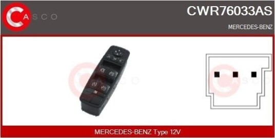 CASCO CWR76033AS Bryter, vindusheis