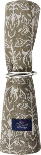 Lexington Jacquard serviett 50x50 cm ornament beige/mørk oliven Lexington Jacquard serviett 50x50 cm ornament beige/mørk oliven