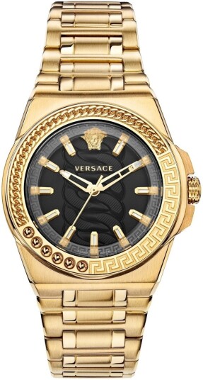 Versace Dameklokke VEHD00520 Chain Reaction Sort/Gulltonet stål Ø40