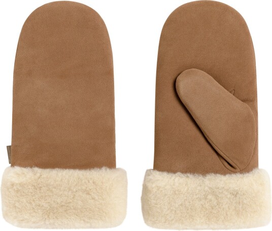Lun Wear skinnvotter semsket med ull dame brun 1 par