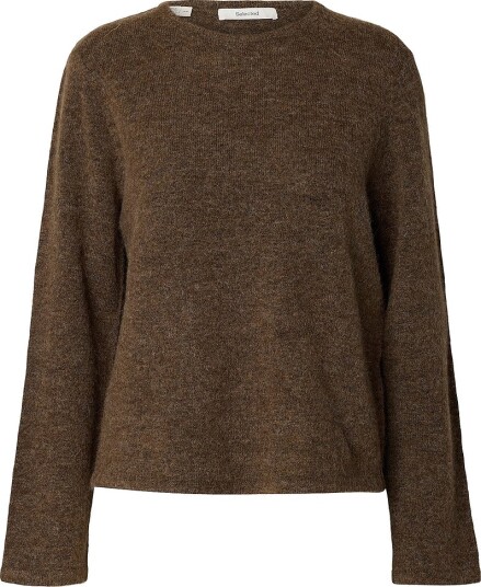 Selected Women Genser Slwlulu New Ls Knit O Neck Natur Selected Women Genser Slwlulu New Ls Knit O Neck Natur