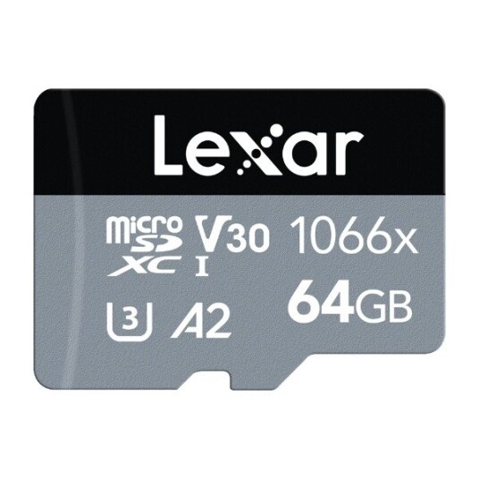 Lexar Pro 1066x 64GB UHS-I microSDHC/microSDXC - R160/W70 - Silver