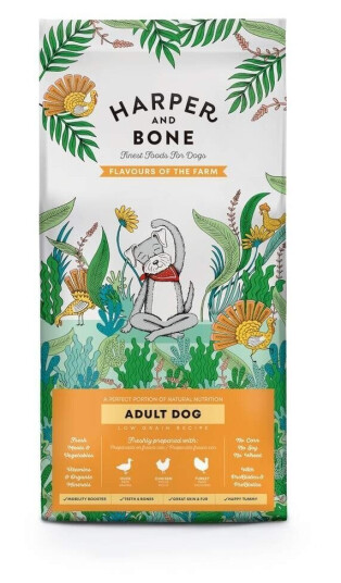 Harper And Bone Dog Adult Medium/Large Flavours Farm Tørrfôr (2 kg)