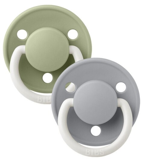 BIBS Pacifier De Lux Silicone Sage Glow/Cloud Glow Onesize 2pcs