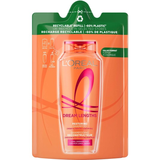 L'Oréal Paris Elvital Dream Length Refill Shampoo 250ml for Slitt Hår