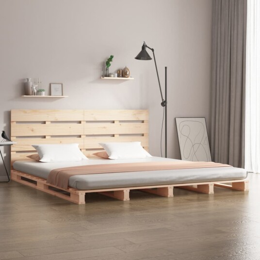 vidaXL Sengeramme 200x200 cm heltre furu