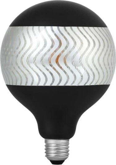 Spl E27 4W dimbar LED globepære G125 Laser Ripple Black Silver 2500K Dimbar : Dimbar Kulør : Ekstra varm Spl E27 4W dimbar LED globepære G125 Laser Ripple Black Silver 2500K Dimbar : Dimbar Kulør : Ekstra varm