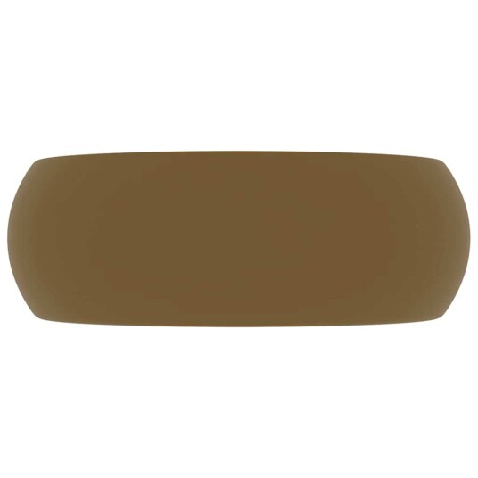 vidaXL Luksuriøs servant rund matt kremhvit 40x15 cm keramisk