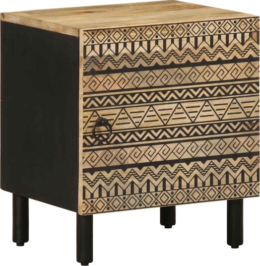  Nattbord svart 40x33,5x46 cm grovt heltre mangotre 8721158496232