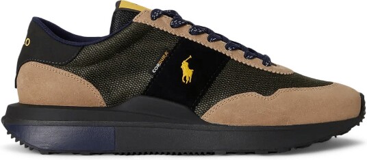 Polo Ralph Lauren Train 89 Suede Paneled Sneaker ESTATE OLIVE MULT 42