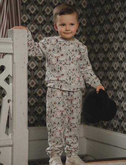 Ma ia Family Vintervänner Collegetröja Grey 104