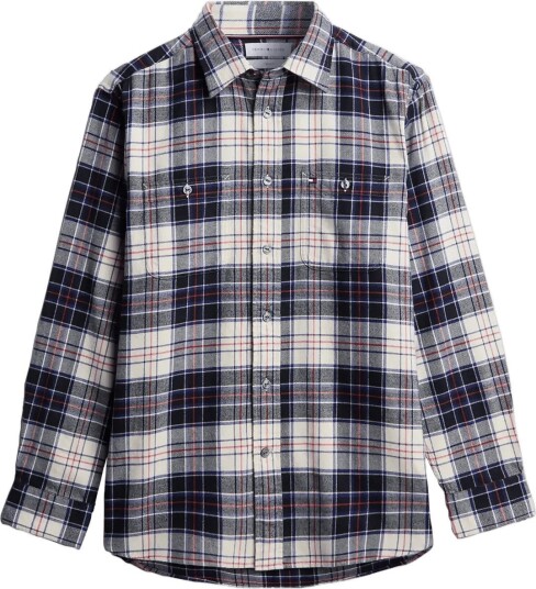 Tommy Hilfiger Rwb Tartan Flannel Cream S