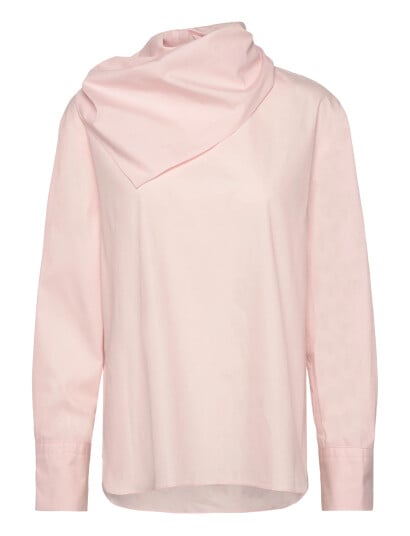 Mango Poplin Blouse With Handkerchief - Pink - M
