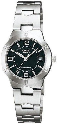 Casio Dameklokke LTP 1241D 1ADF Classic Sort/Stål Ø25 mm