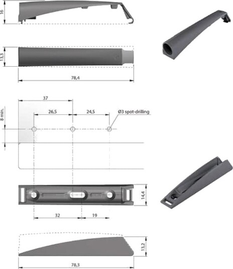 Trykk Åpne Beslag Design K-push Komplett med Magnet