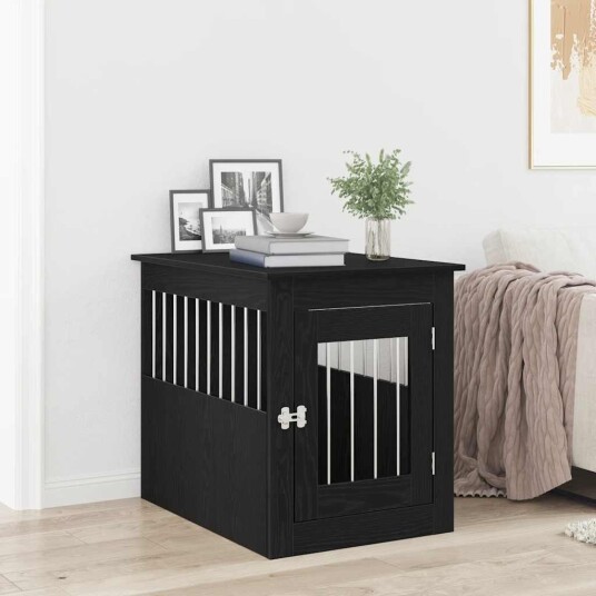 Vidaxl Hundeburmøbler Svart Eik 55X75X65 cm Konstruert Tre