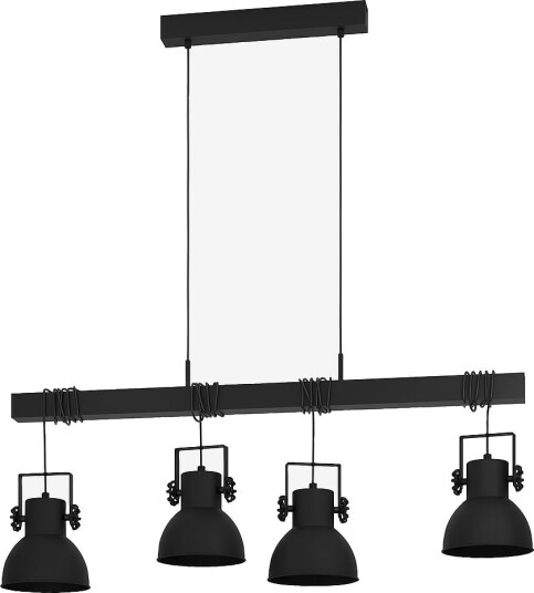 EGLO Pendel Shirebrook 4 Light Svart Takpendler